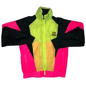 RARE Vintage 80s 90s Givenchy Color Block full zip windbreaker track jacket